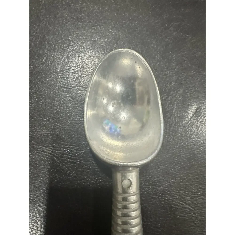 Vintage Cast Aluminum Ice Cream Scoop Ribbed Handle